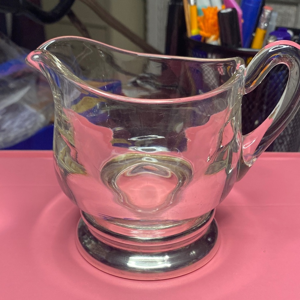 Elegant Glass Creamer Pitcher